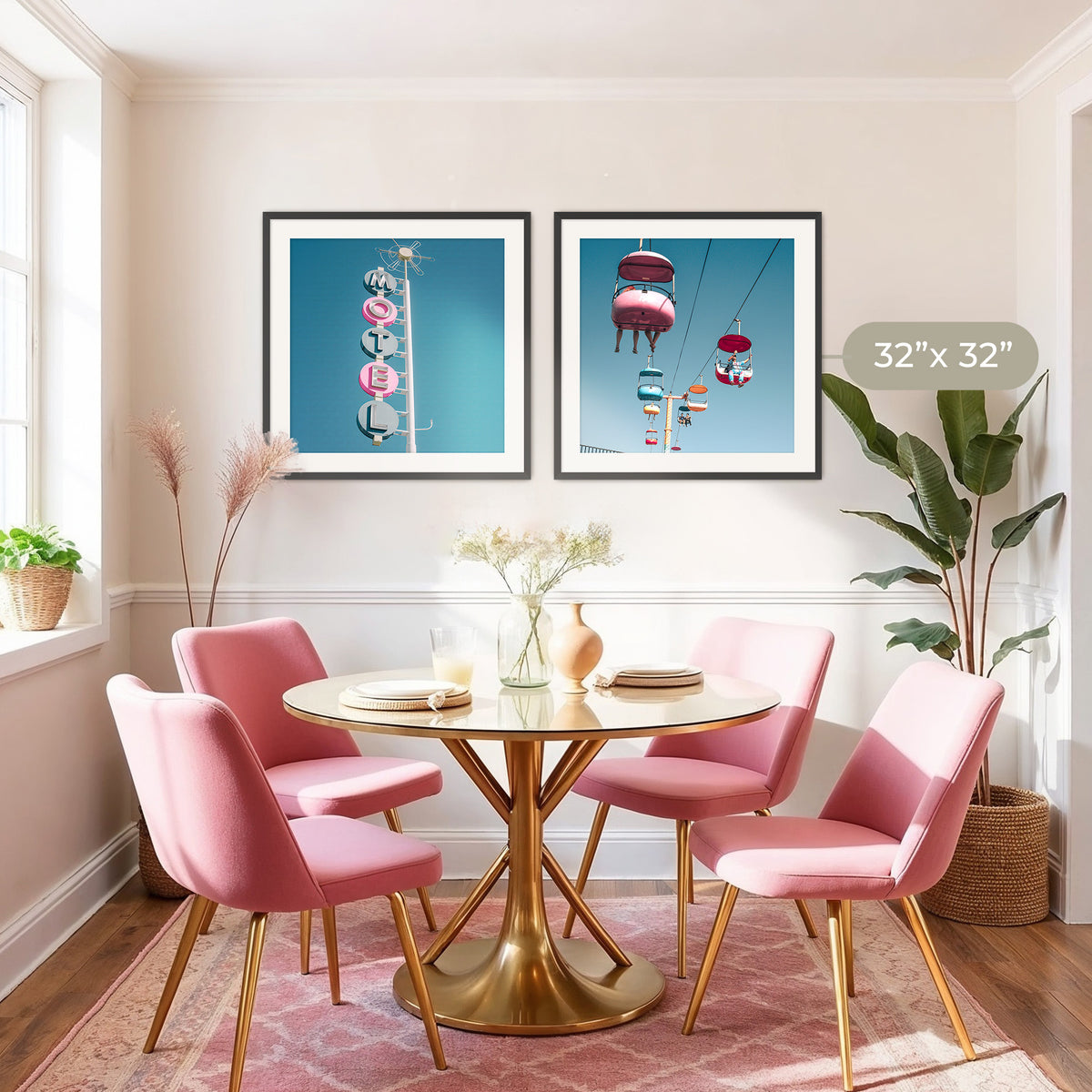 Pink and Blue Retro Motel 2 Photo Set - Sage and Rose Prints