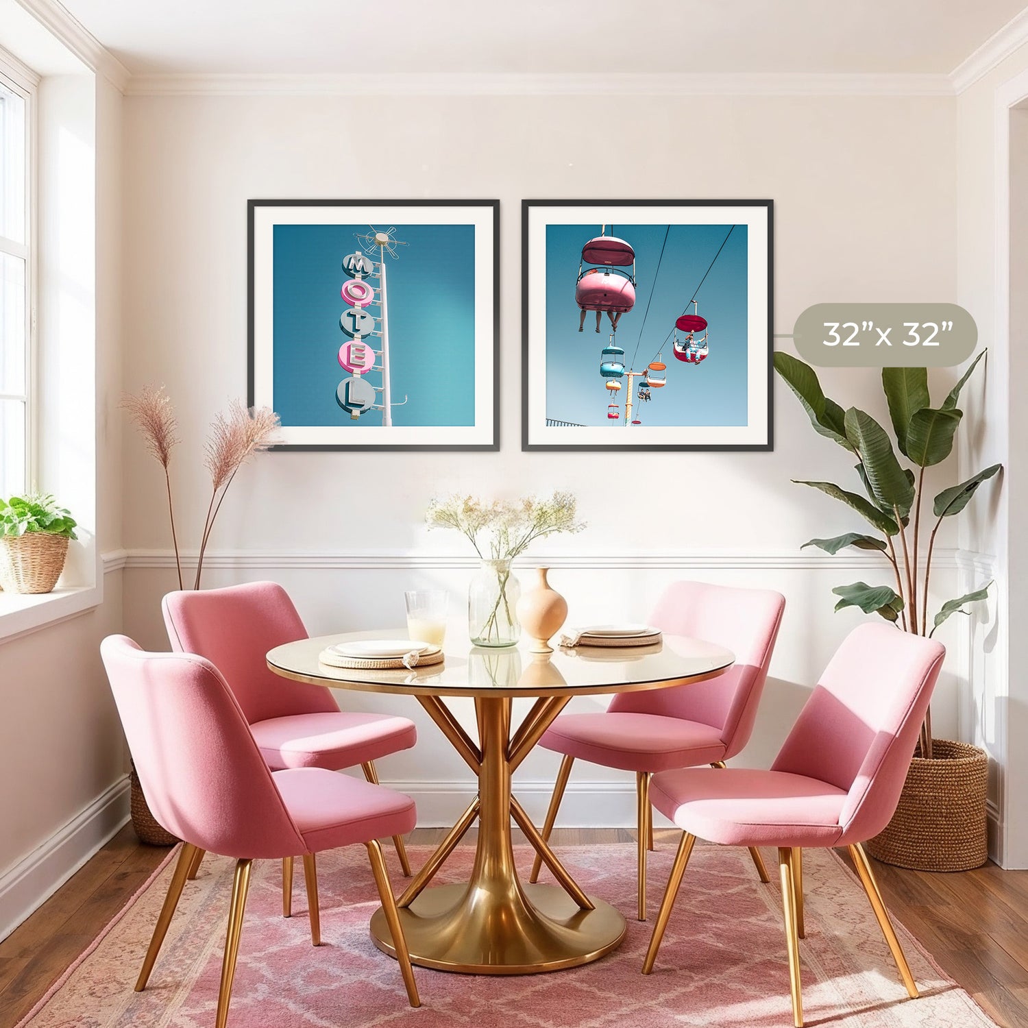 Pink and Blue Retro Motel 2 Photo Set - Sage and Rose Prints