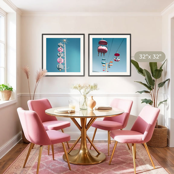 Pink and Blue Retro Motel 2 Photo Set - Sage and Rose Prints