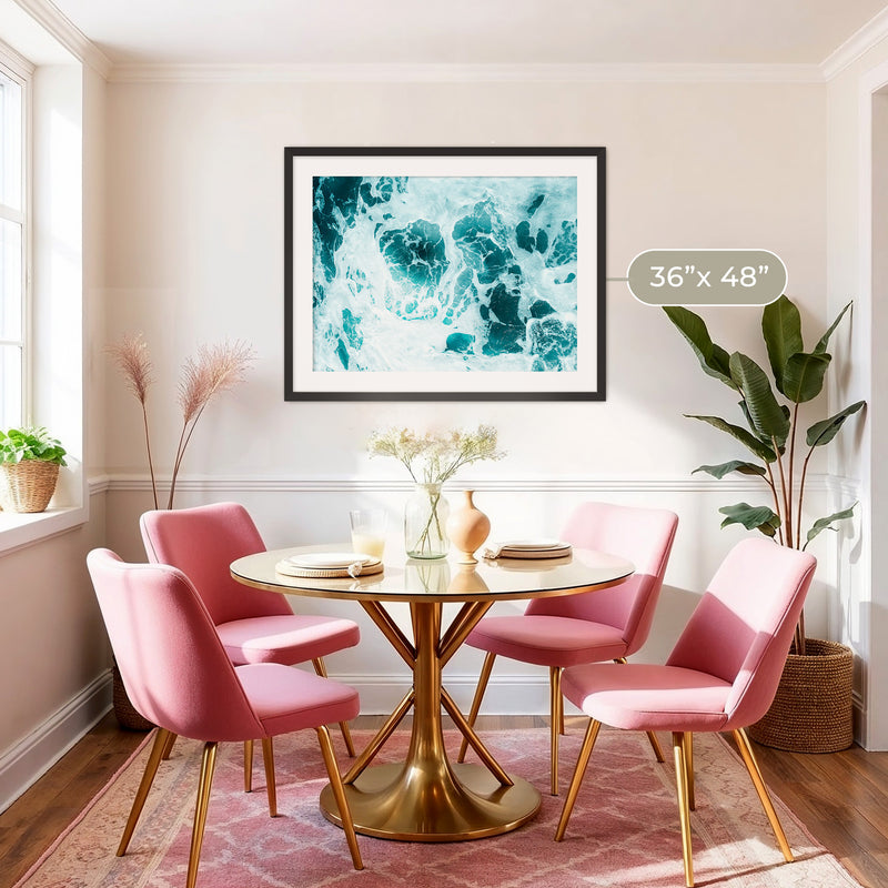 Teal Ocean Waves Photo Coastal Art No1 - Sage and Rose Prints