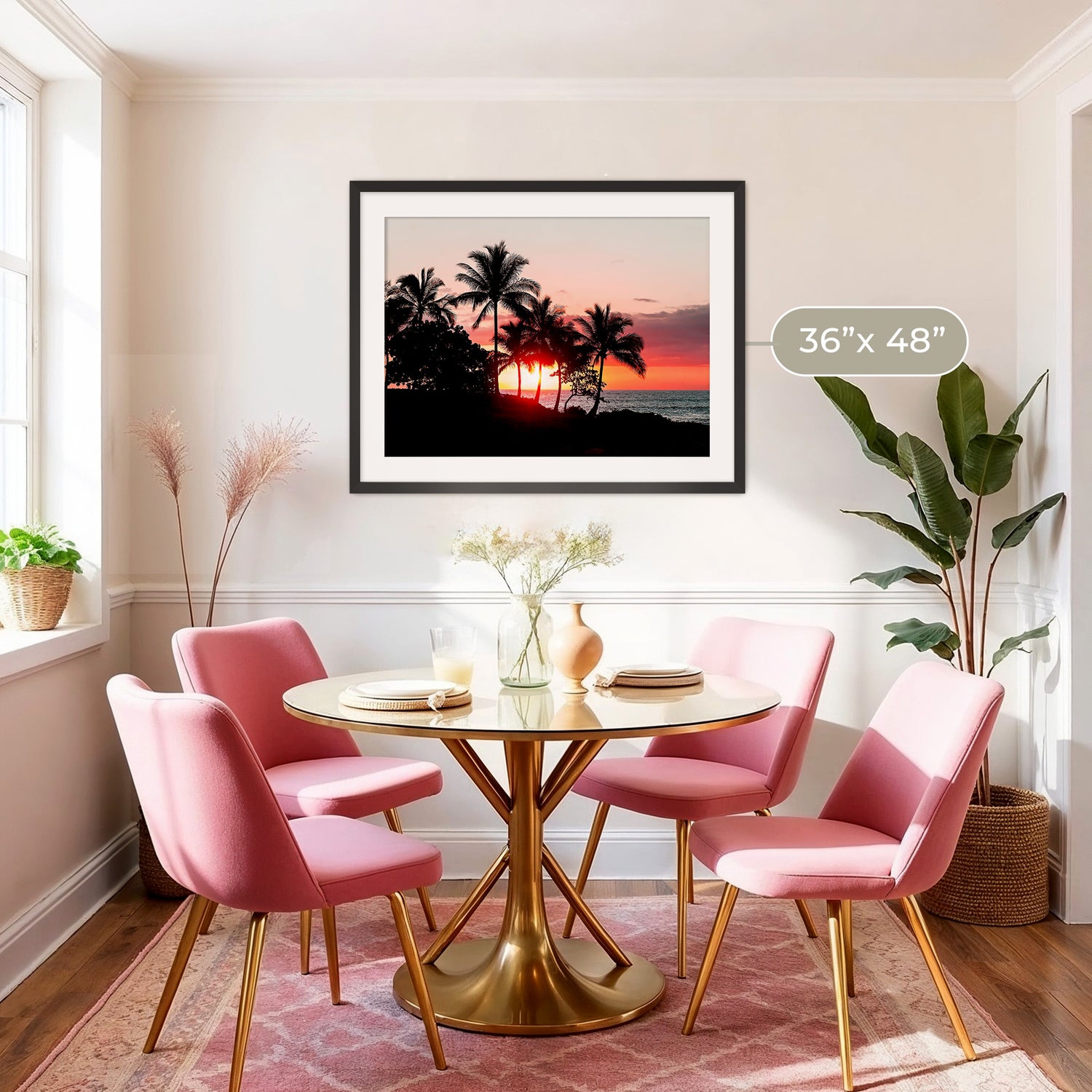 Palm Trees Silhouettes Sunset Photo No1 - Sage and Rose Prints