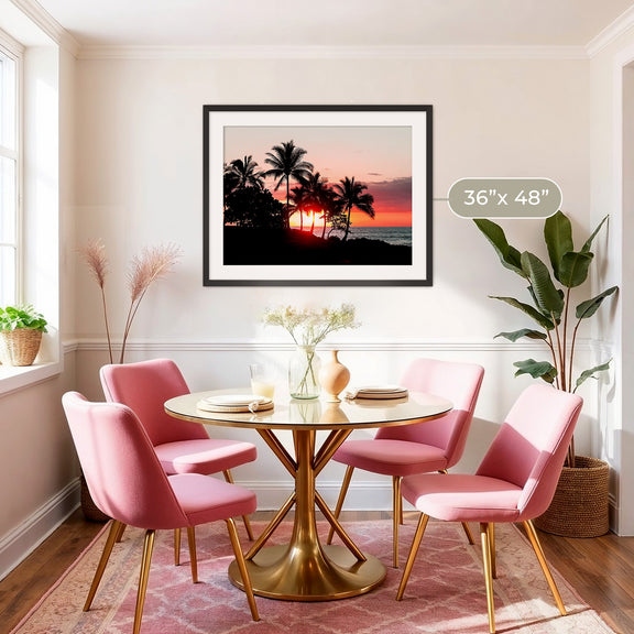 Palm Trees Silhouettes Sunset Photo No1 - Sage and Rose Prints