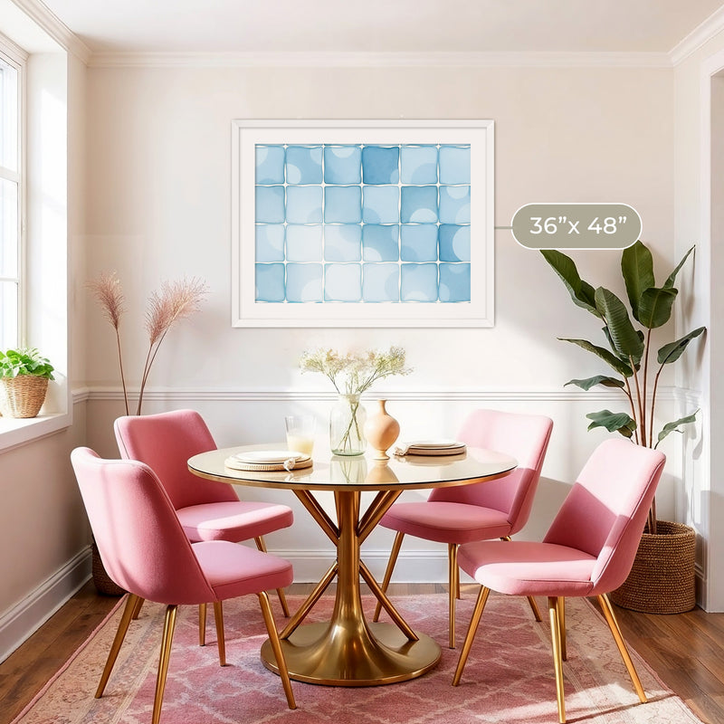 Coastal Blue Tile Motif - Sage and Rose Prints