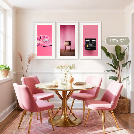 Retro Pink Futurism 3 Photo Set - Sage and Rose Prints