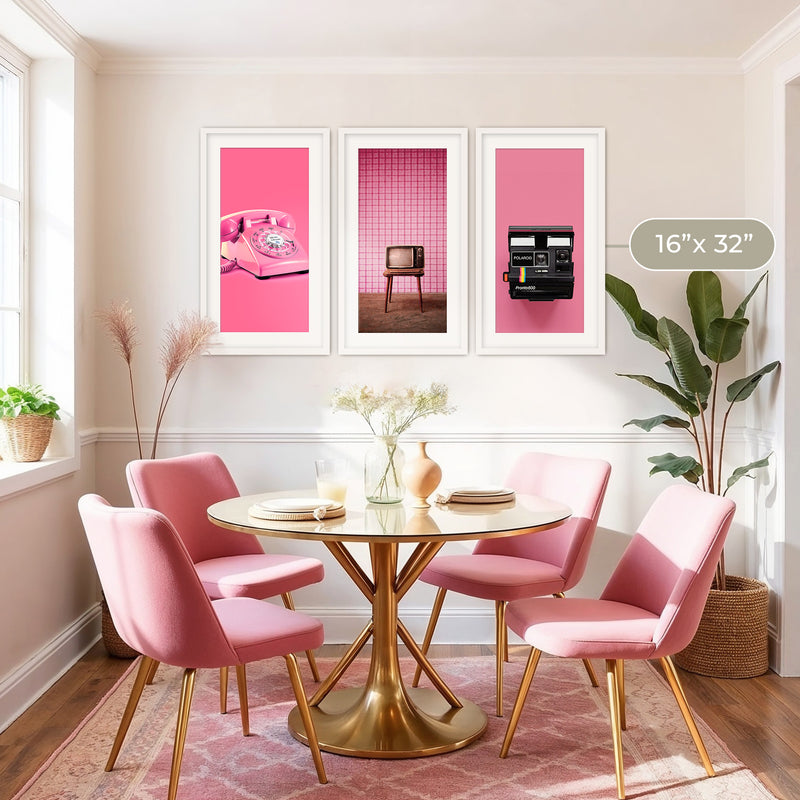 Retro Pink Futurism 3 Photo Set - Sage and Rose Prints