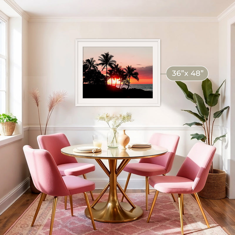 Palm Trees Silhouettes Sunset Photo No1 - Sage and Rose Prints