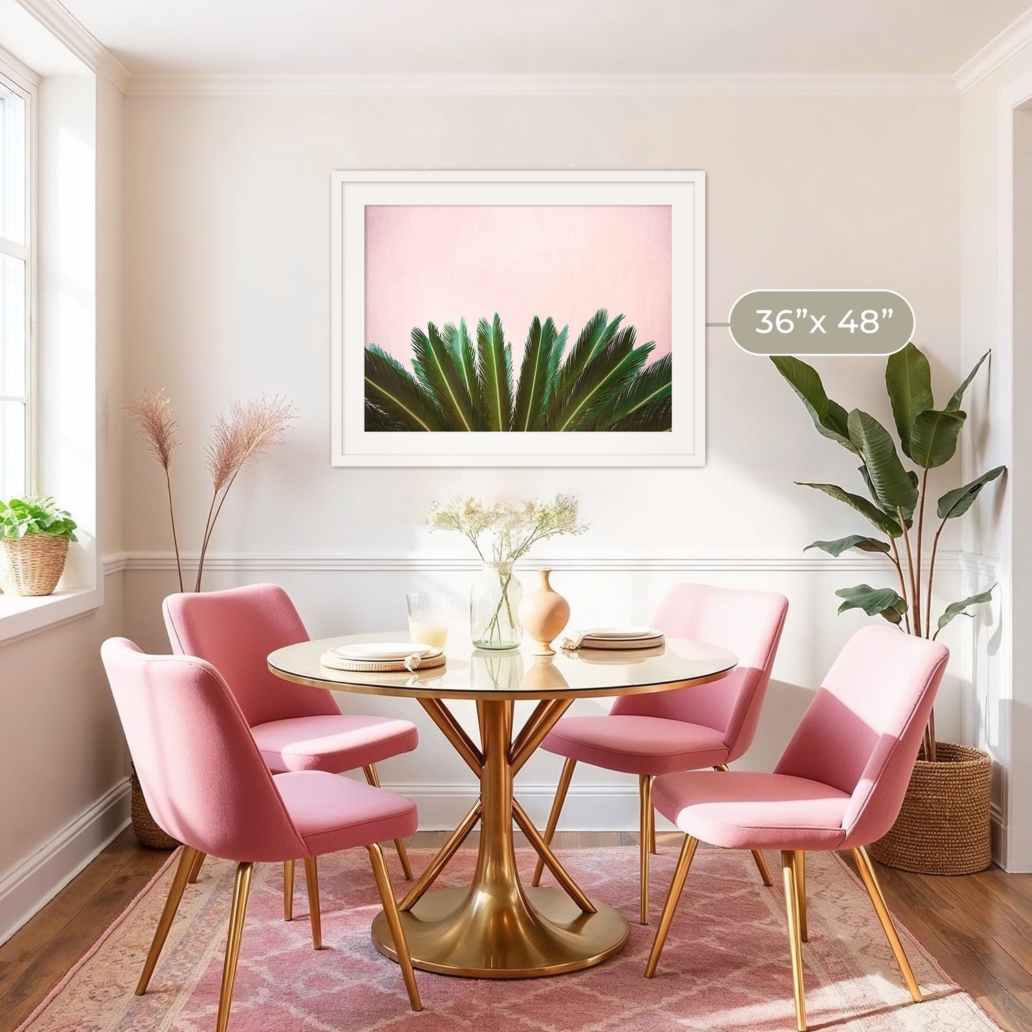 Tropical Leaves and Soft Pink - Sage and Rose Prints