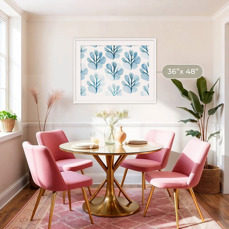 Powder Blue Organic Florals - Sage and Rose Prints