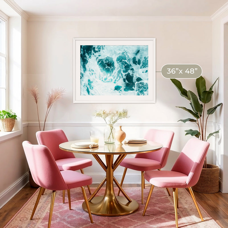 Teal Ocean Waves Photo Coastal Art No1 - Sage and Rose Prints