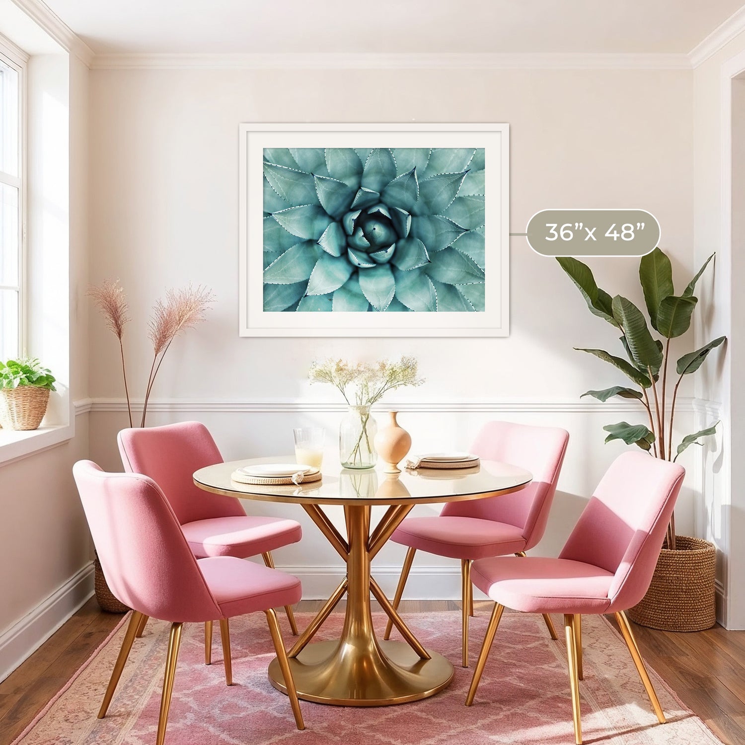 succulent wall mural Succulent Wall Art Designed as Airbnb Decor – Sage and Rose Prints