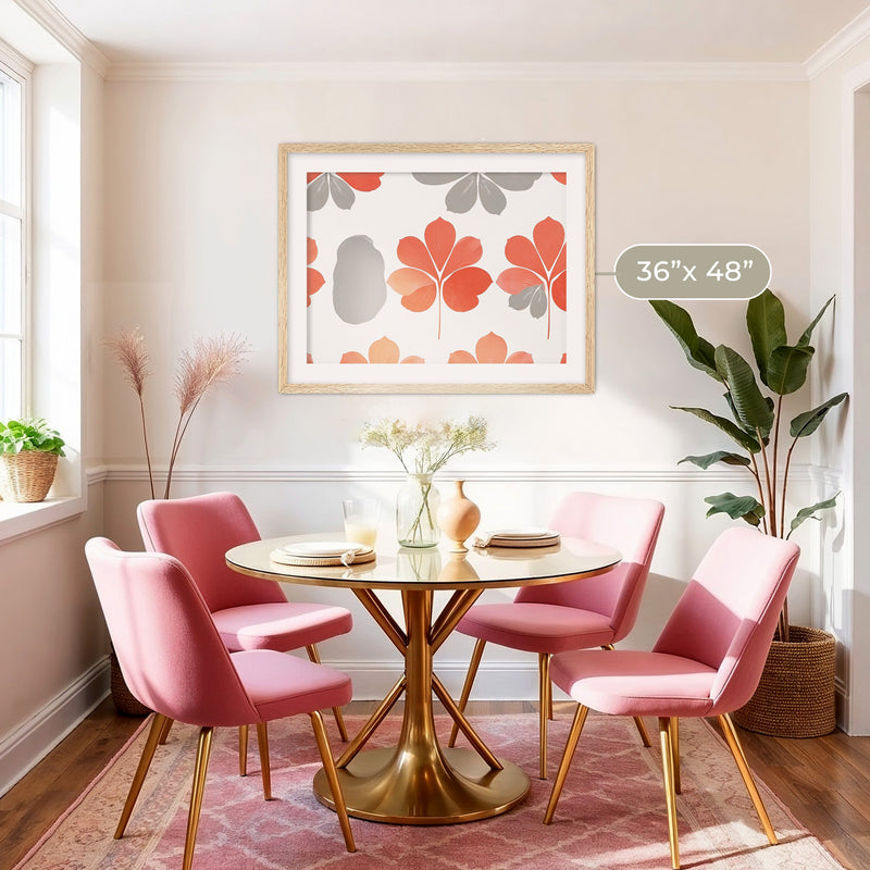 Coral Color Floral Pattern - Sage and Rose Prints