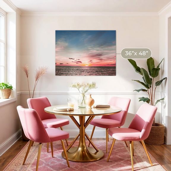 Pink Sunset Sky Ocean Photography - Sage and Rose Prints