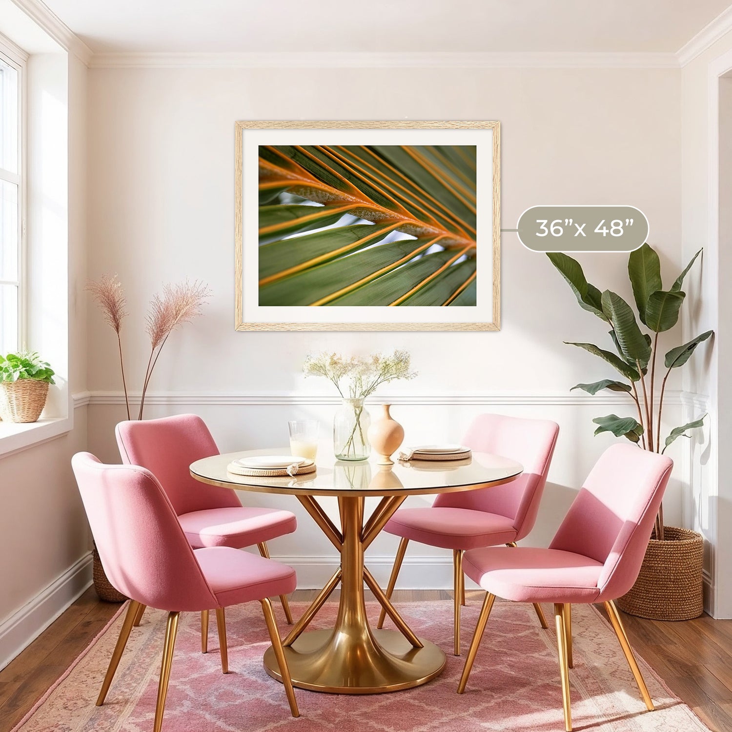 Geometric Leaf Pattern - Sage and Rose Prints