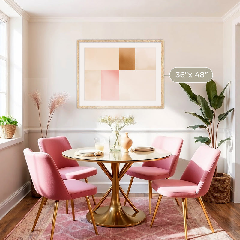Modern Minimalist Tan and Pink Art - Sage and Rose Prints