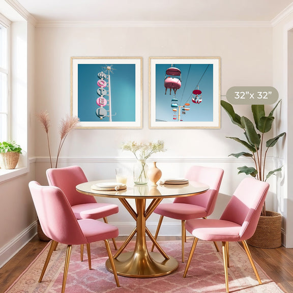 Pink and Blue Retro Motel 2 Photo Set - Sage and Rose Prints