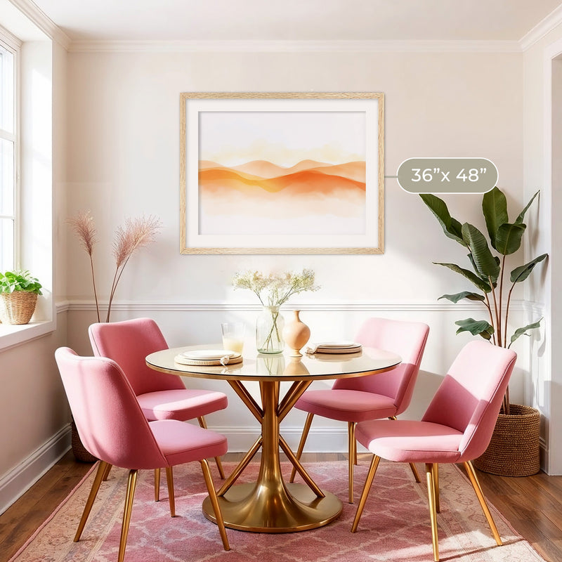 Orange Watercolor Landscape - Sage and Rose Prints