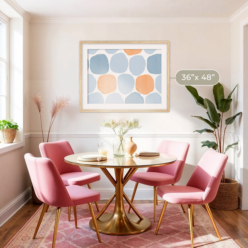 Steel Blue and Light Orange Print - Sage and Rose Prints