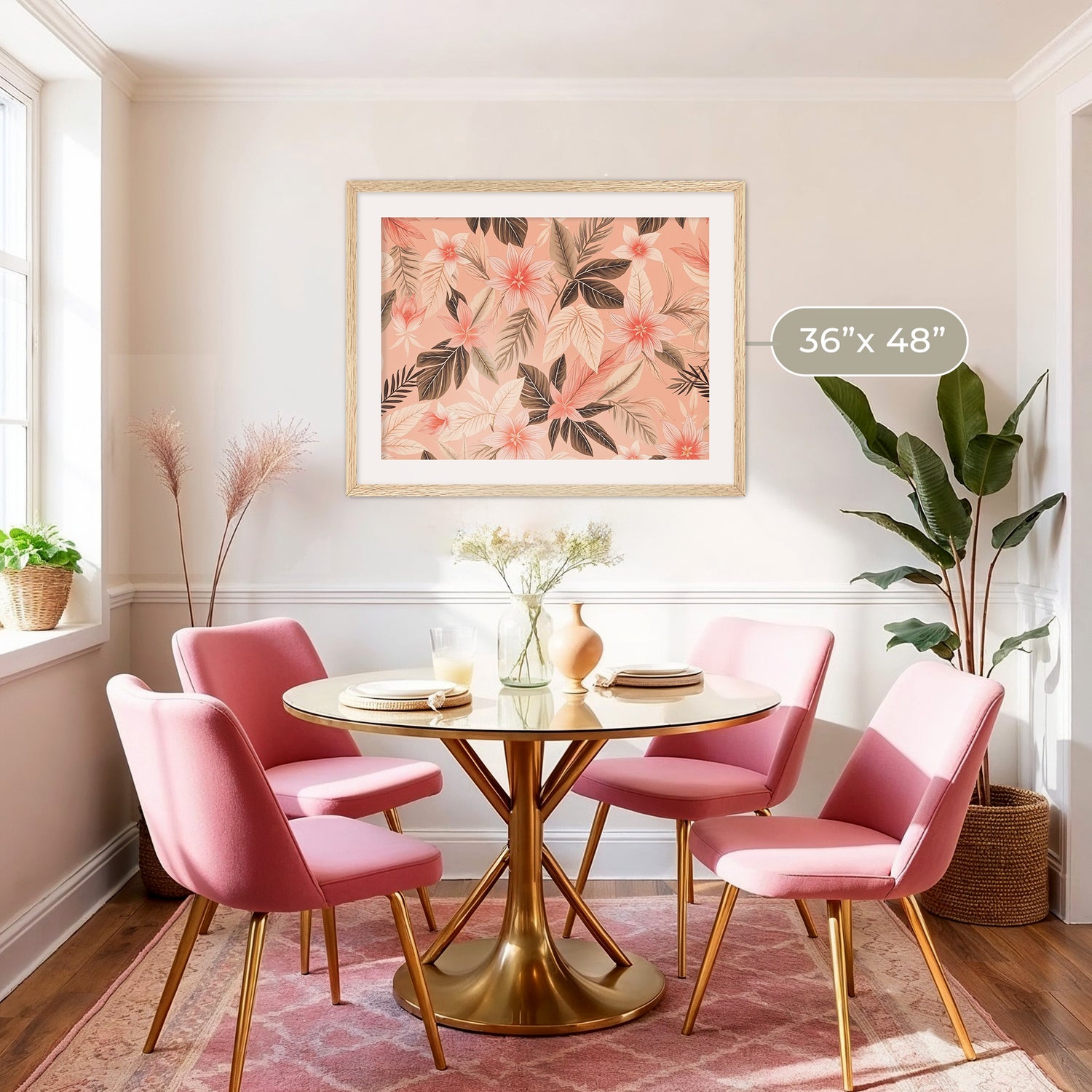 Soft Coral Maximalist Tropics - Sage and Rose Prints