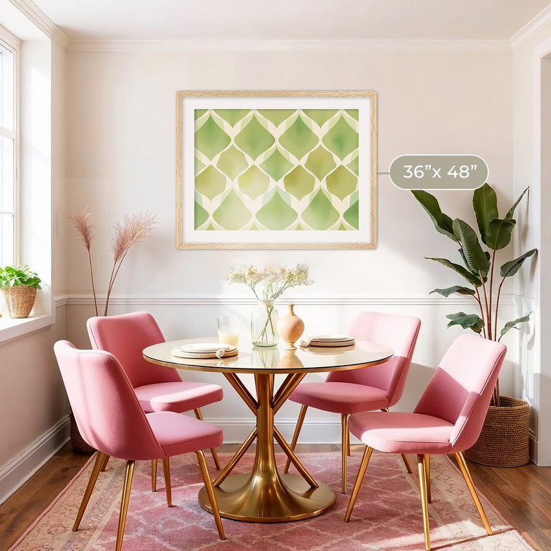 Bright Green Pattern Print - Sage and Rose Prints