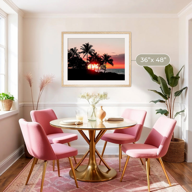 Palm Trees Silhouettes Sunset Photo No1 - Sage and Rose Prints