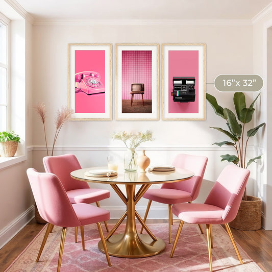 Retro Pink Futurism 3 Photo Set - Sage and Rose Prints