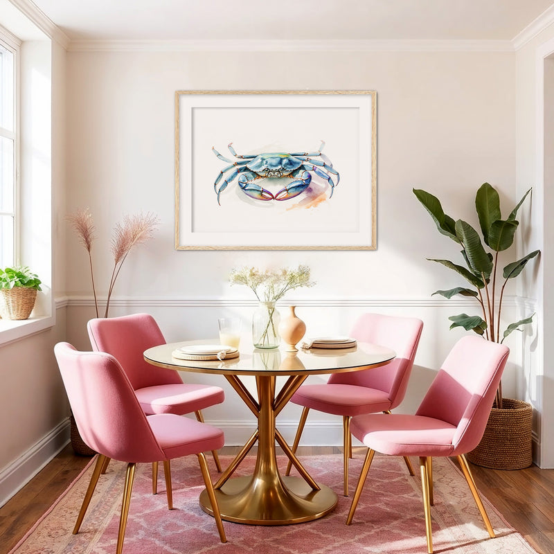 Blue Crab Watercolor Print - Sage and Rose Prints