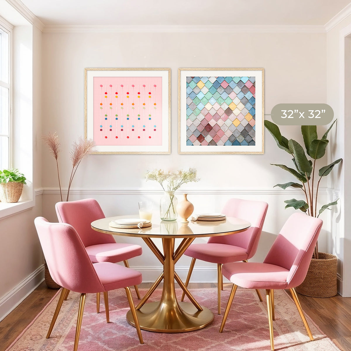 Soft Pink Shades Patterns 2 Photo Set - Sage and Rose Prints
