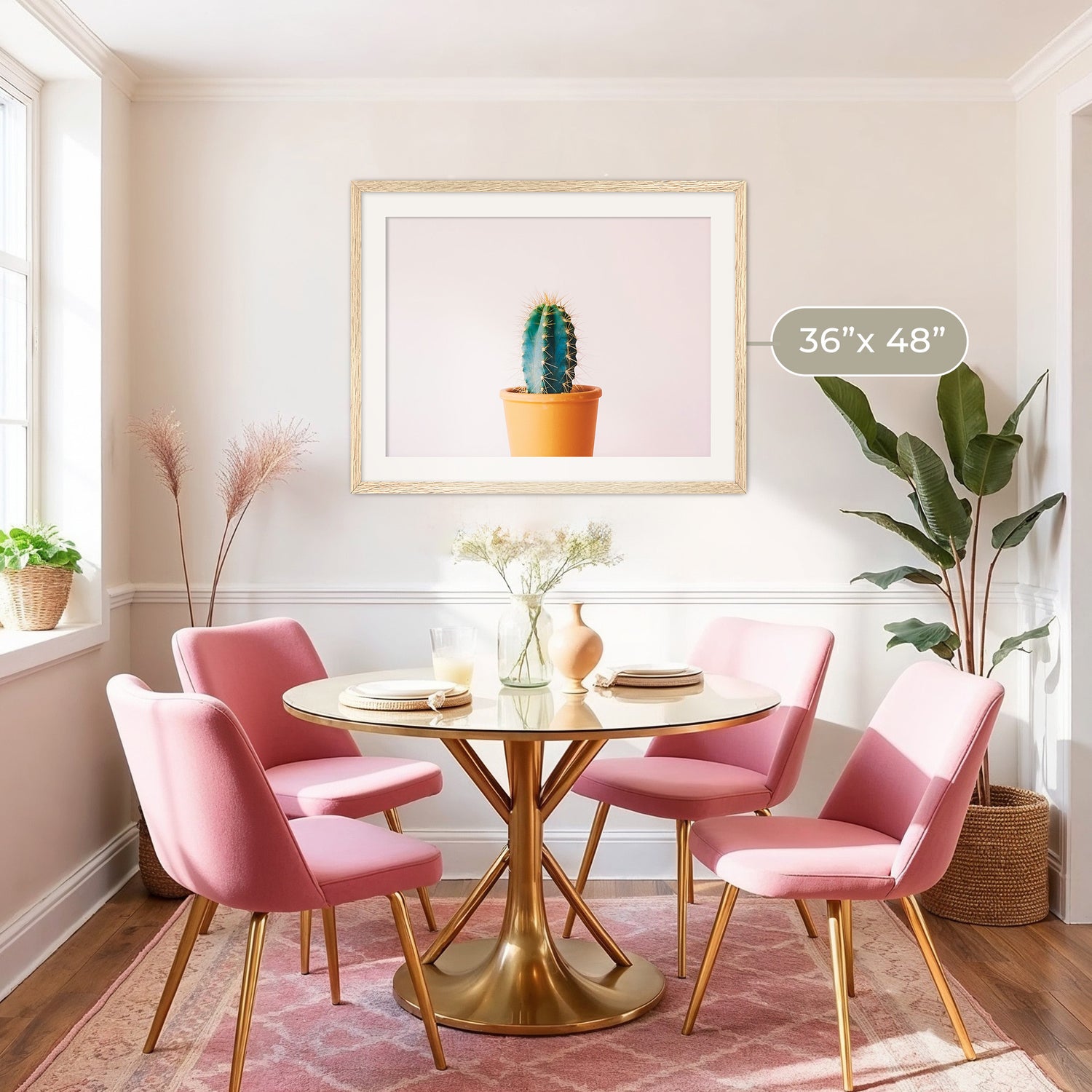 Pink Cactus Wall Art - Sage and Rose Prints