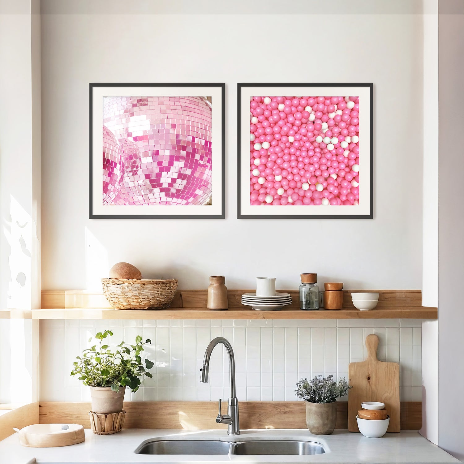 Cotton Candy Pink Dopamine Decor 2 Photo Set - Sage and Rose Prints