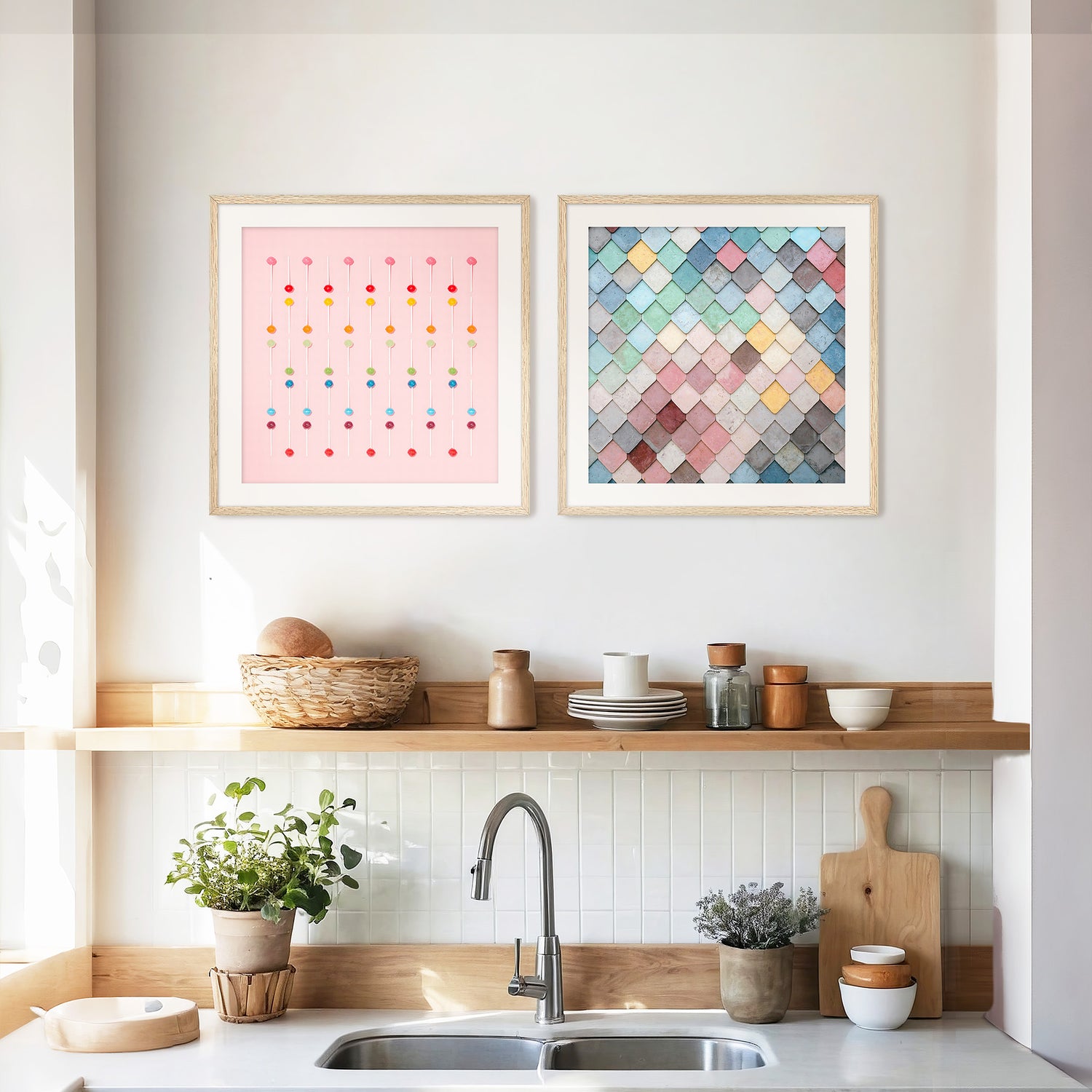 Soft Pink Shades Patterns 2 Photo Set - Sage and Rose Prints