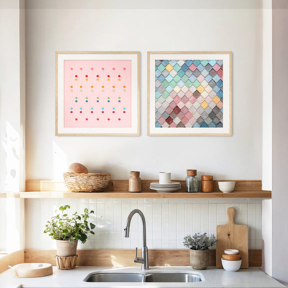 Soft Pink Shades Patterns 2 Photo Set - Sage and Rose Prints