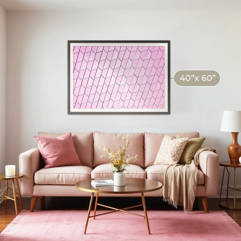 Pink Tile Wall Pattern Art - Sage and Rose Prints