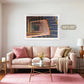 Geometric Stairway Pattern in Steel Blue - Sage and Rose Prints