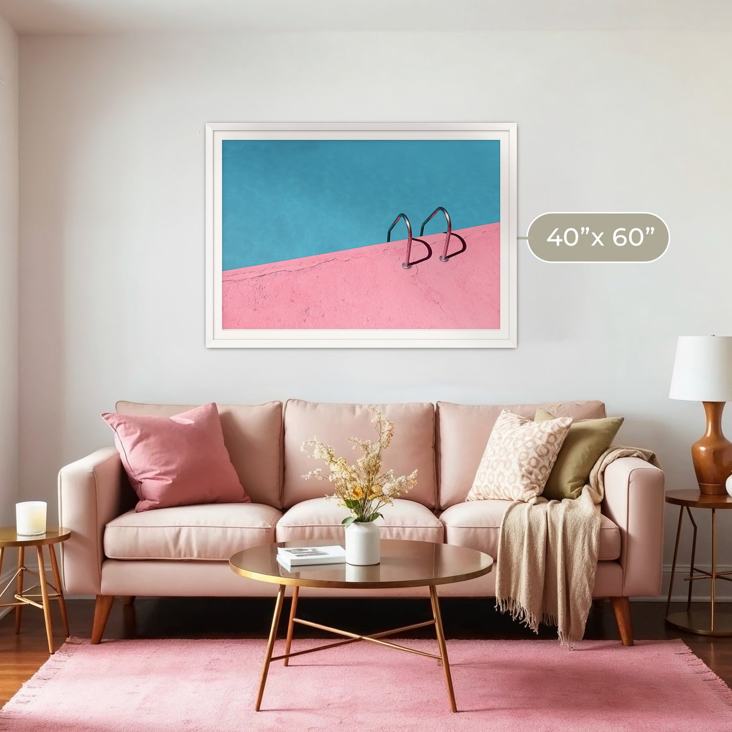 Rose Pink Retro Pool Photo - Sage and Rose Prints