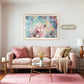 Dusty Pink and Blue Geometric Wall Pattern - Sage and Rose Prints