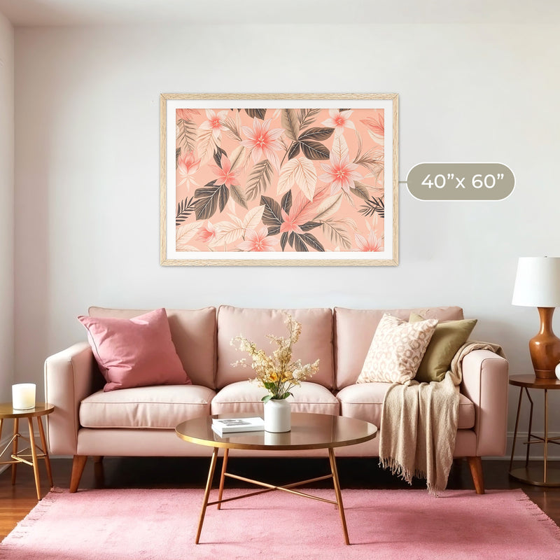 Soft Coral Maximalist Tropics - Sage and Rose Prints