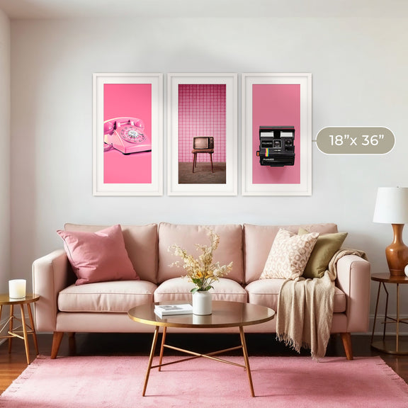 Retro Pink Futurism 3 Photo Set - Sage and Rose Prints
