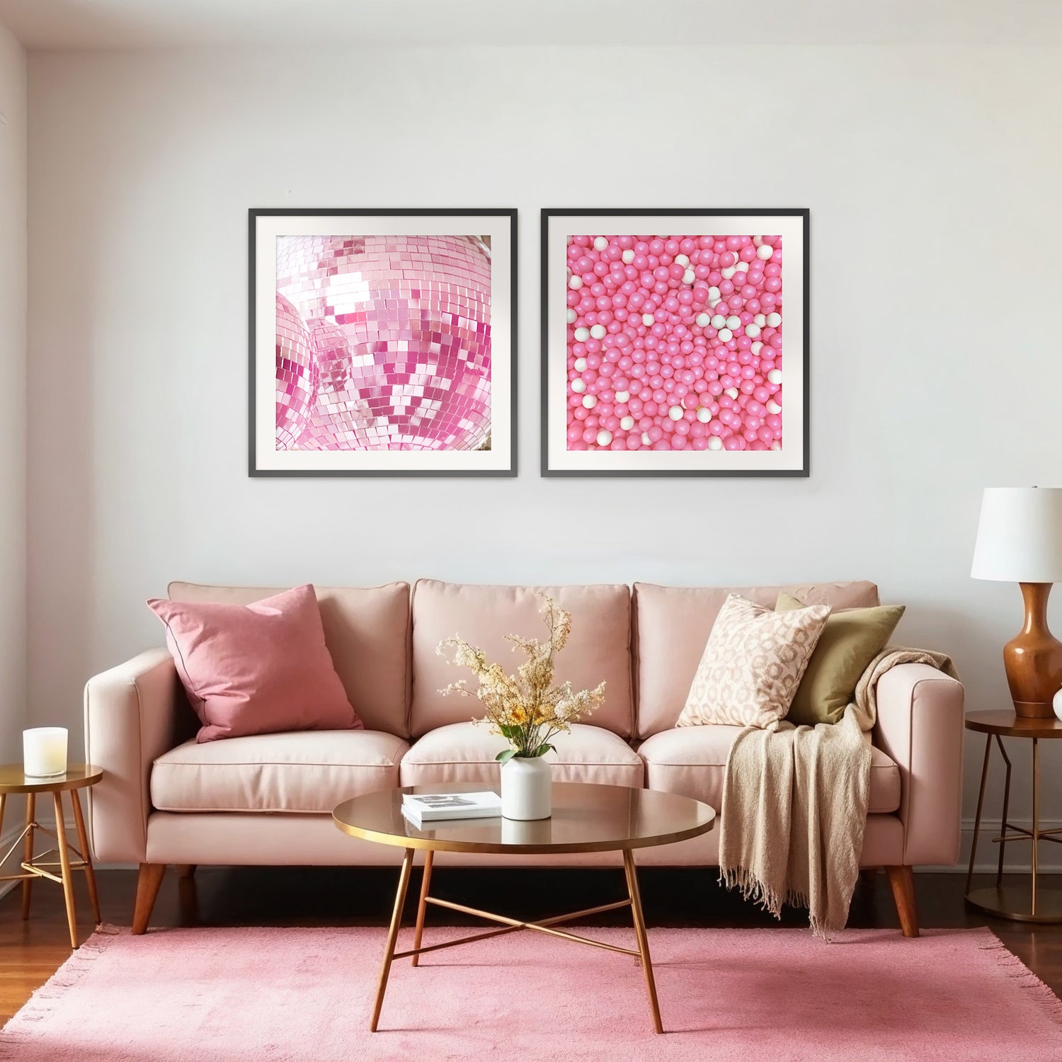 Cotton Candy Pink Dopamine Decor 2 Photo Set - Sage and Rose Prints