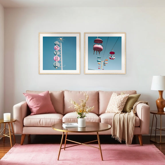 Pink and Blue Retro Motel 2 Photo Set - Sage and Rose Prints