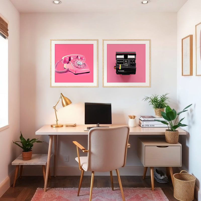 Pink Wall Art Retro Photo 01-2x - Sage and Rose Prints