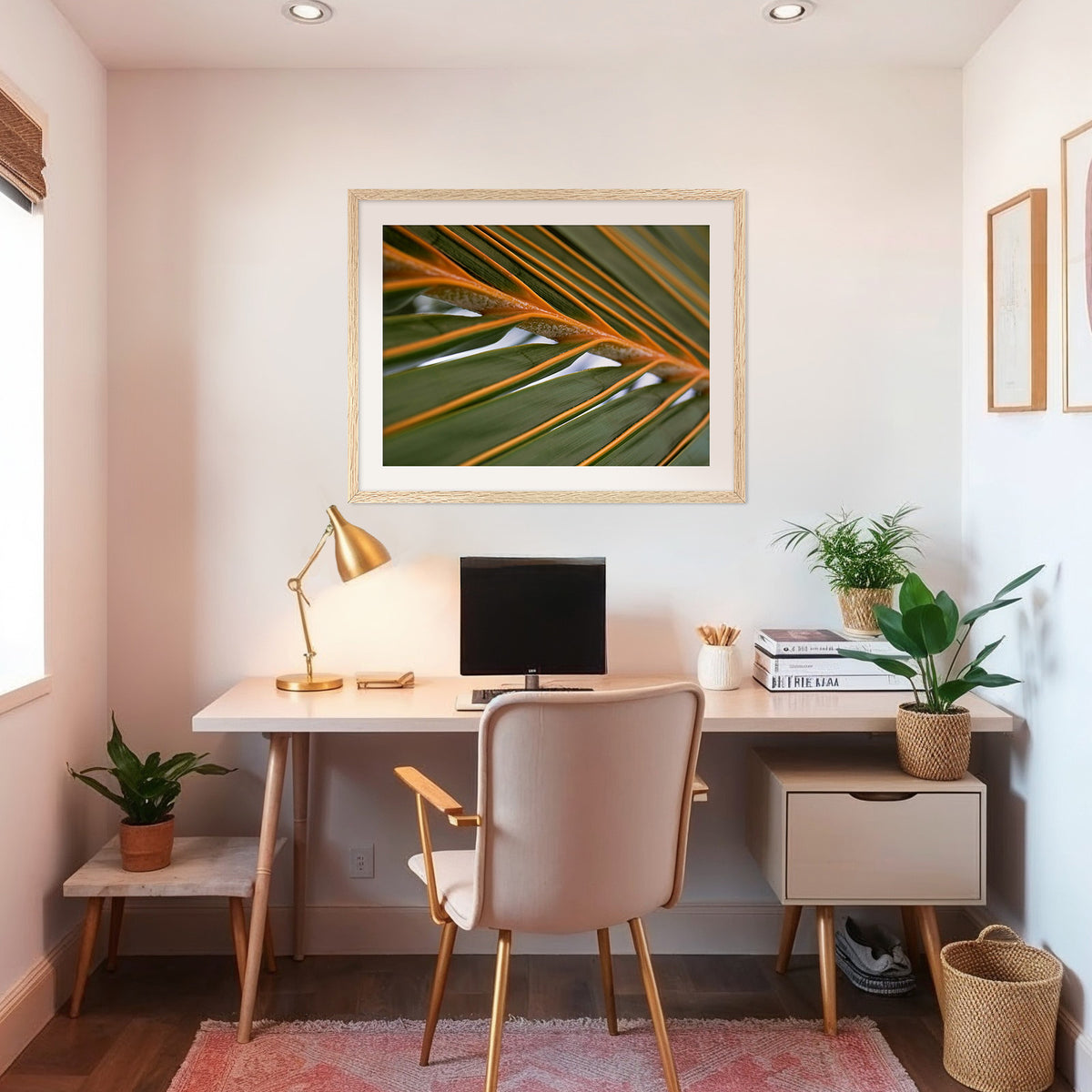 Geometric Leaf Pattern - Sage and Rose Prints
