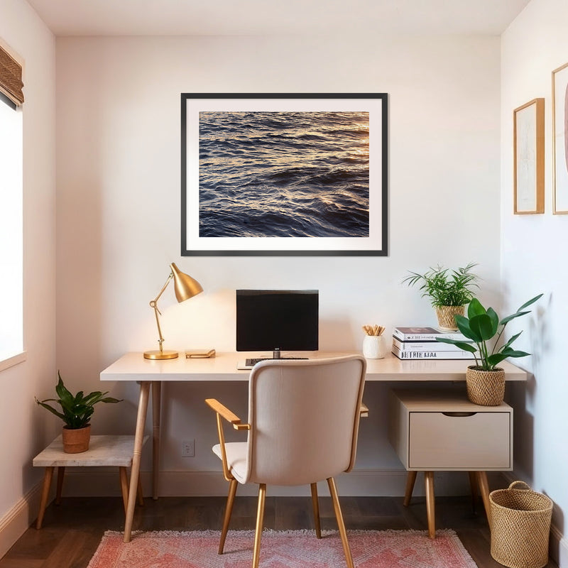 Sunset Ocean Waves Pattern Photo No1 - Sage and Rose Prints