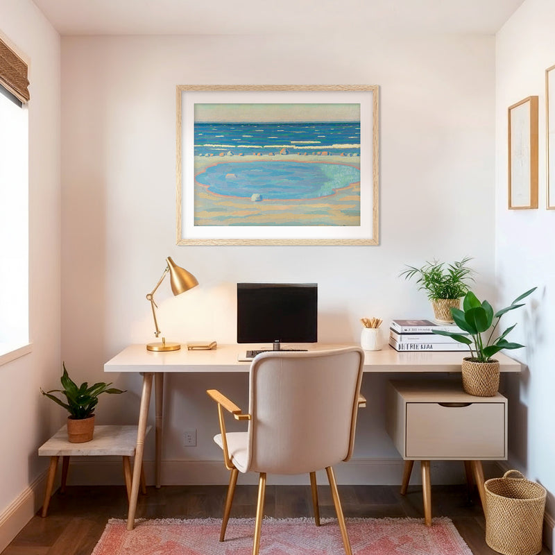 Teal Impressionist Beach Print - Sage and Rose Prints