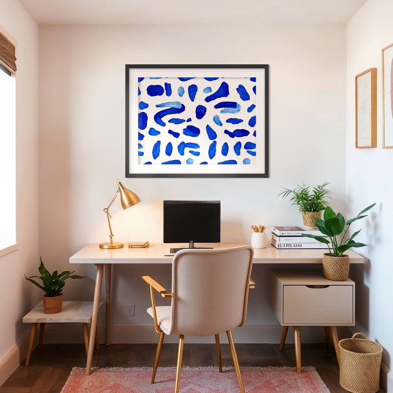 Royal Blue Abstract Pattern - Sage and Rose Prints