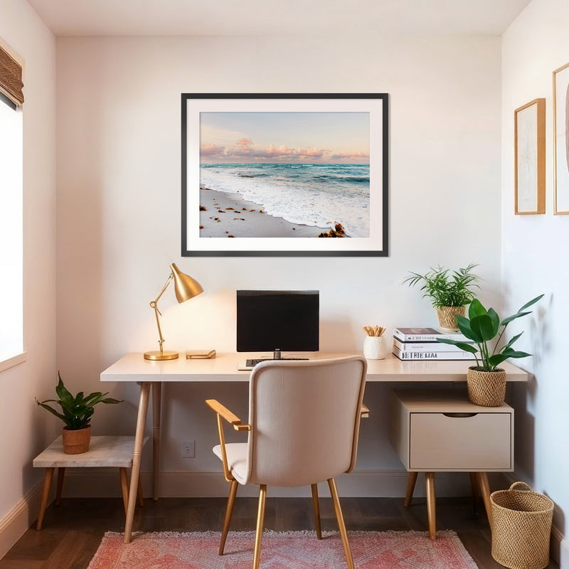 Soft Pastel Miami Beach Ocean Photo - Sage and Rose Prints