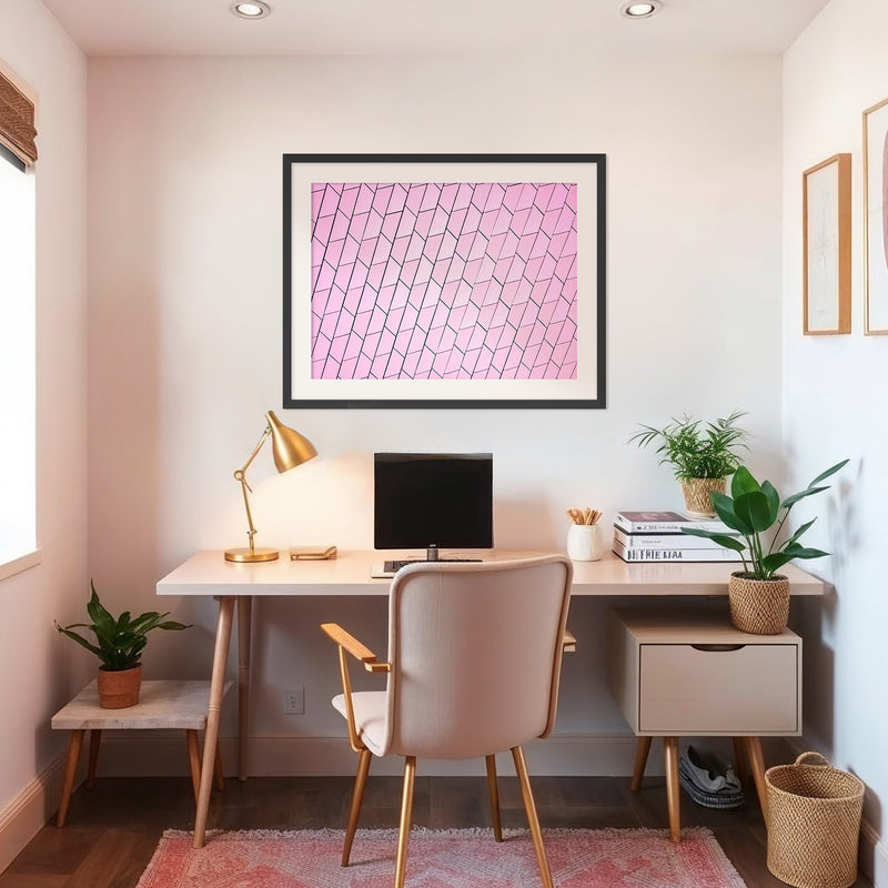 Pink Tile Wall Pattern Art - Sage and Rose Prints