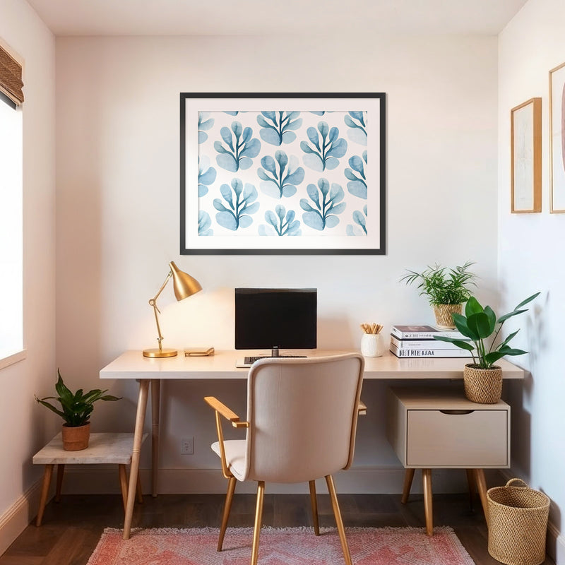 Powder Blue Organic Florals - Sage and Rose Prints