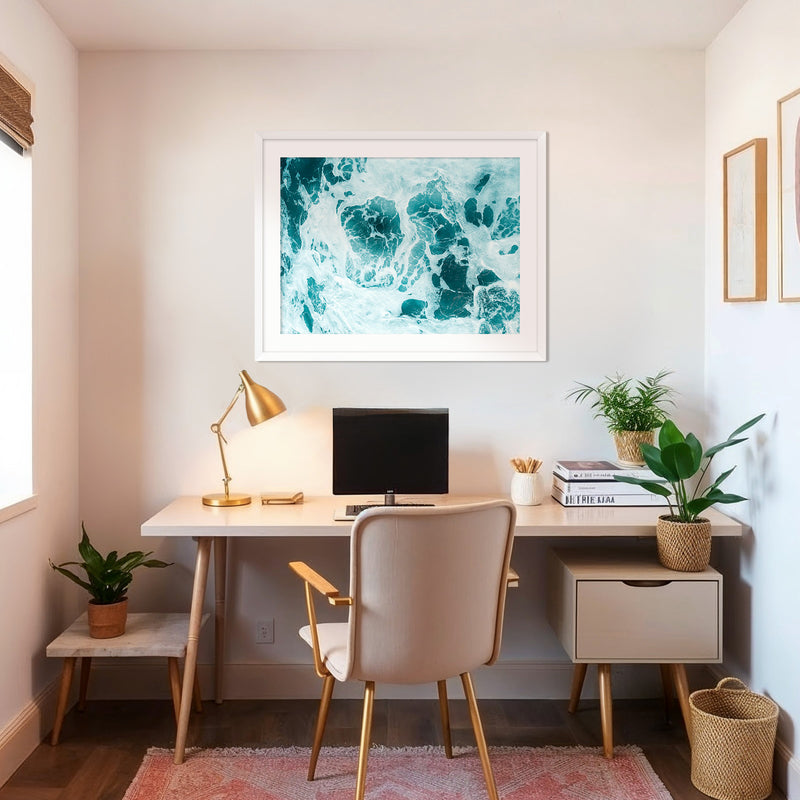 Teal Ocean Waves Photo Coastal Art No1 - Sage and Rose Prints