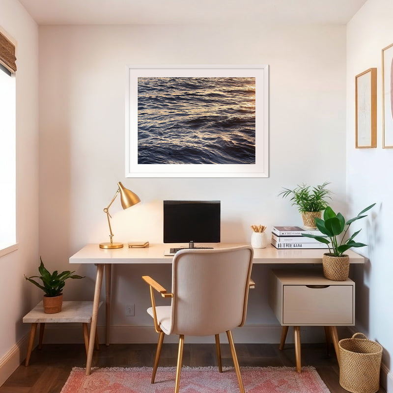 Sunset Ocean Waves Pattern Photo No1 - Sage and Rose Prints