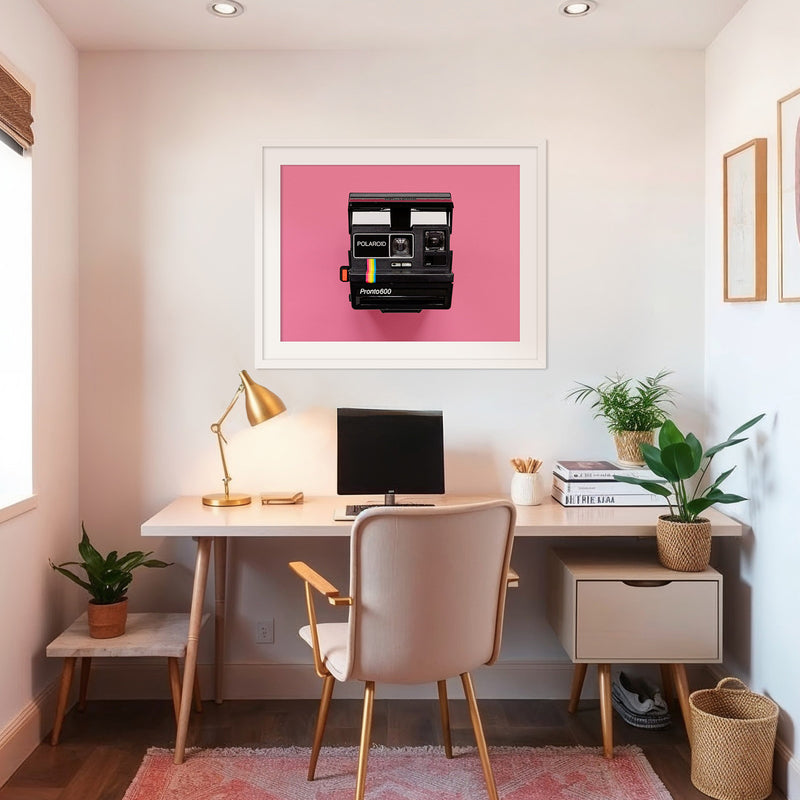Retro Pink Camera Print - Sage and Rose Prints